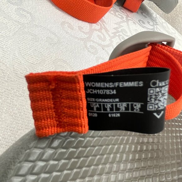 Chaco Sandals For Women Gray With Orange Straps Size 8 #JCH107834 - Picture 8 of 8
